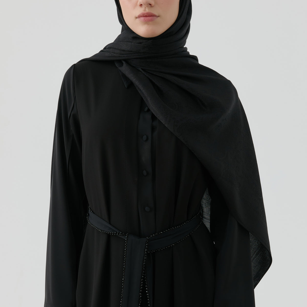 Paréo Ou Grand Châle En Soie Recyclée - Motifs Ethniques émeraude Et Orange - Occasion - Style Bohème