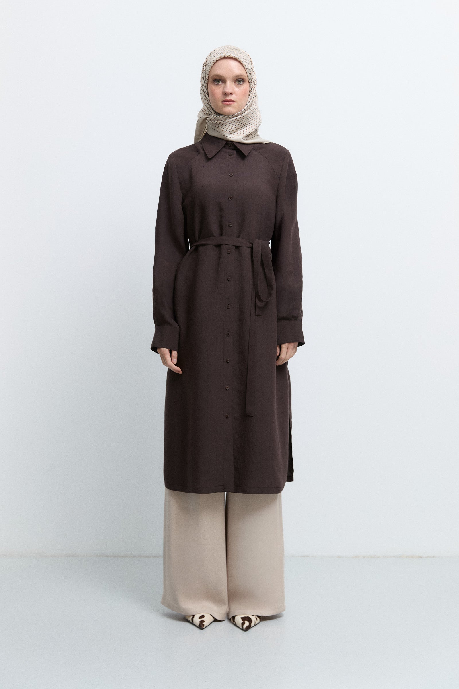 Pantalon à cordon caché - Beige